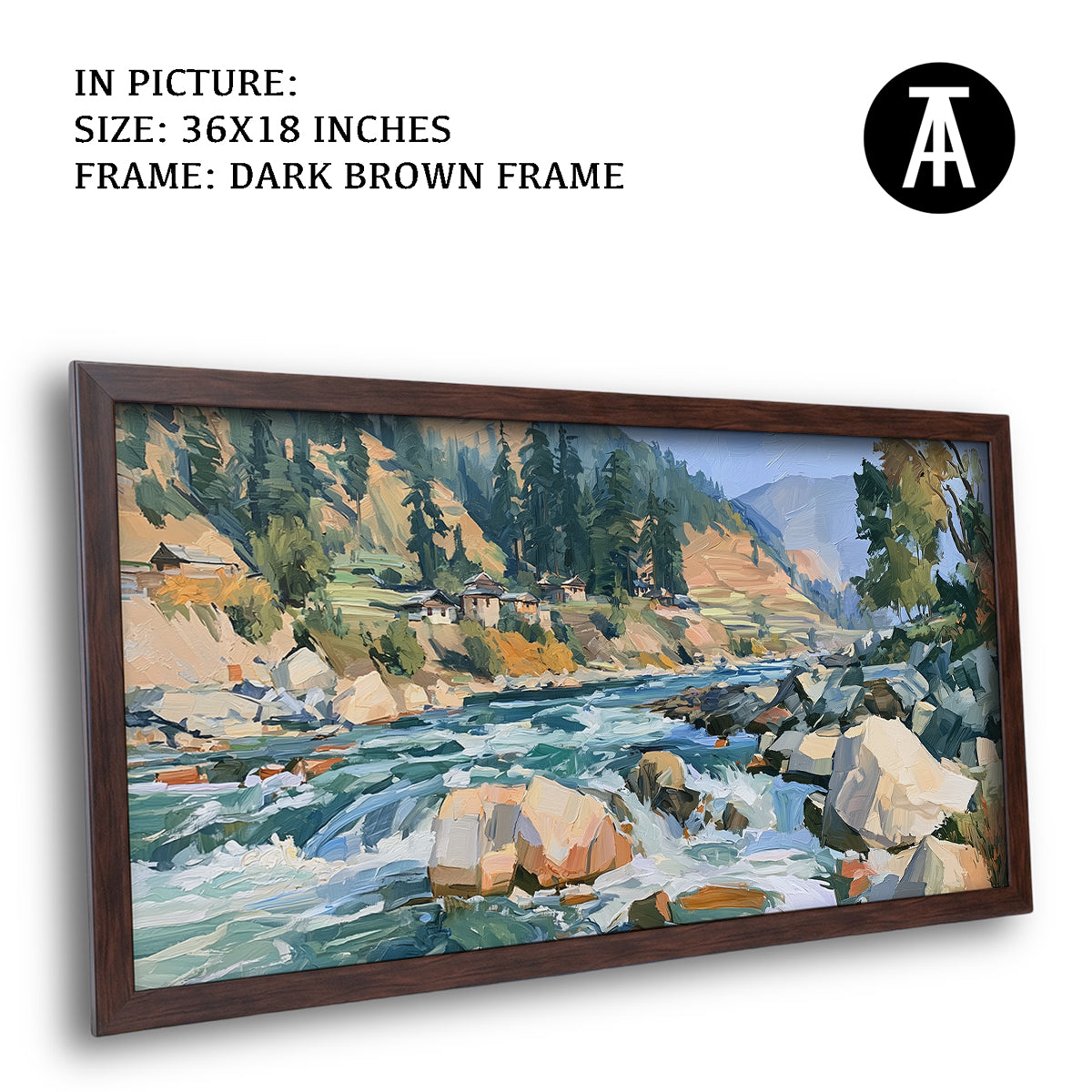 Artwork in Dark Brown Frame