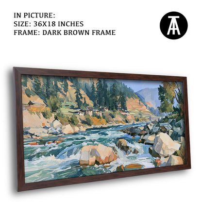 Artwork in Dark Brown Frame