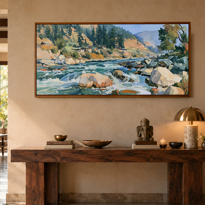 Panoramic Indian Painting in a Lifestyle Setting