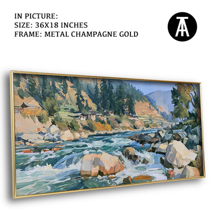 Artwork in Metal Champagne Gold Frame