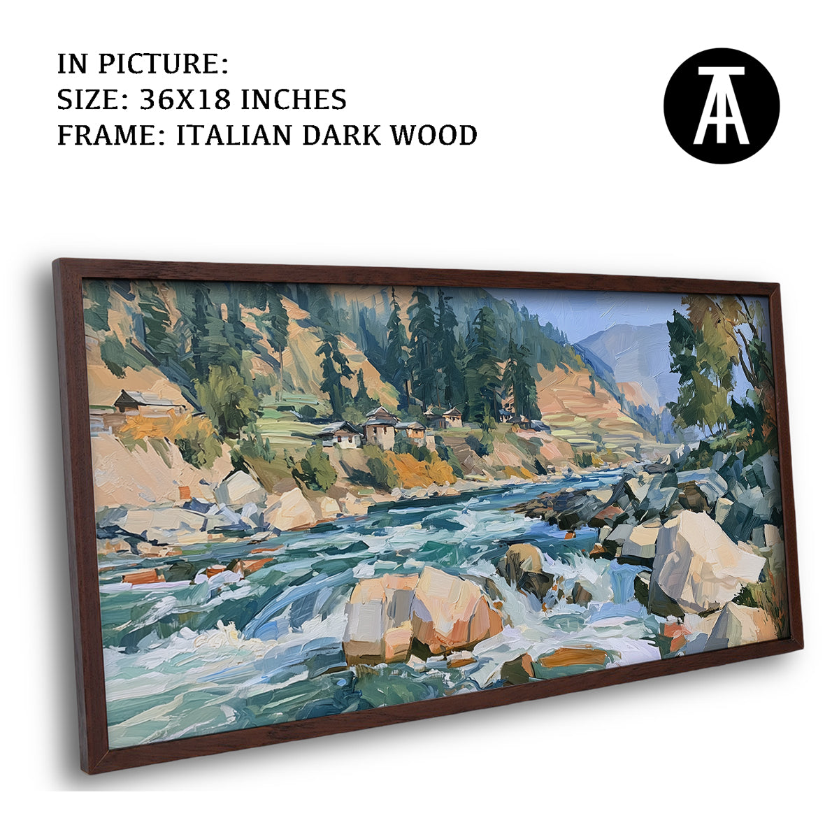 Artwork in Dark Wood Frame