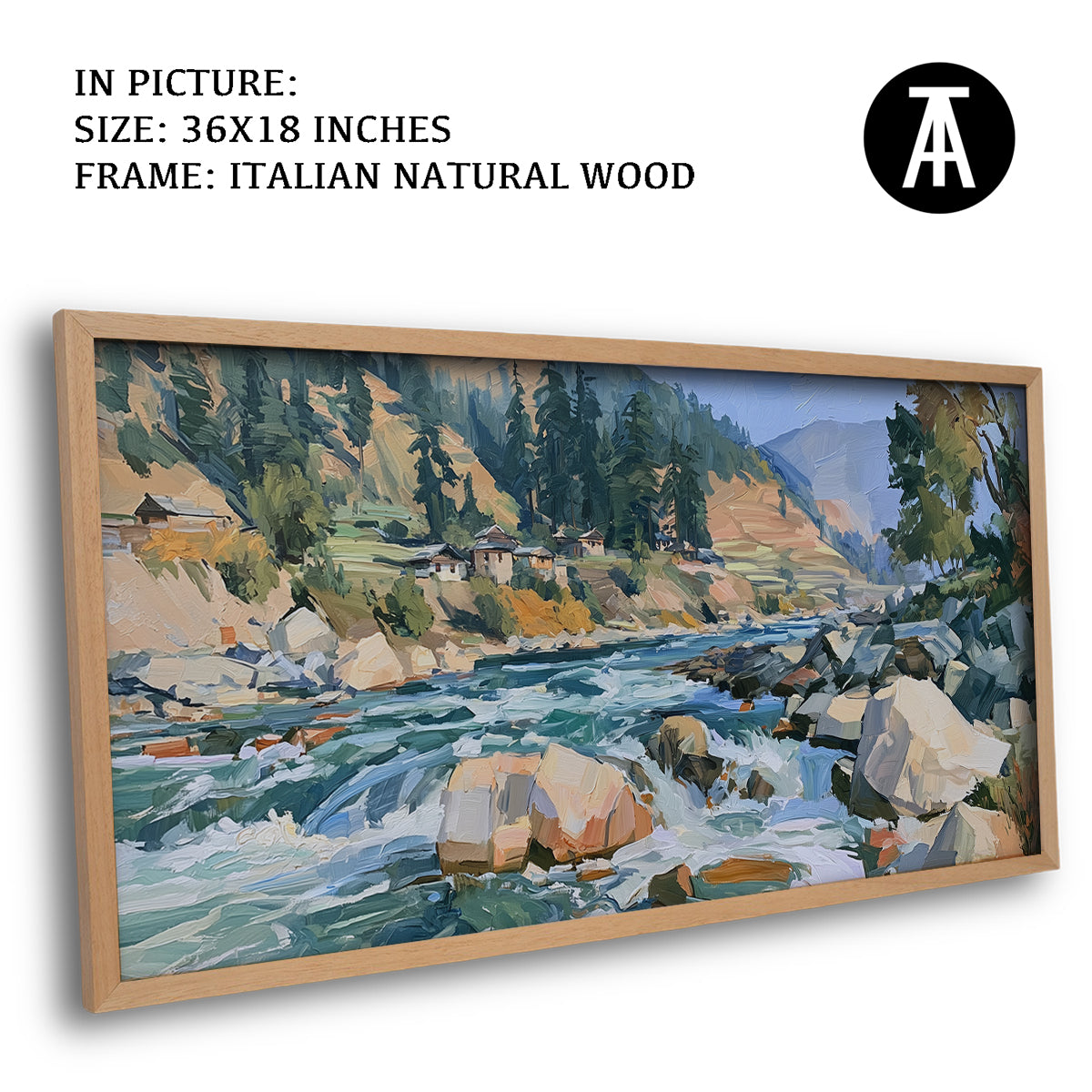 Artwork in Natural Wood Frame