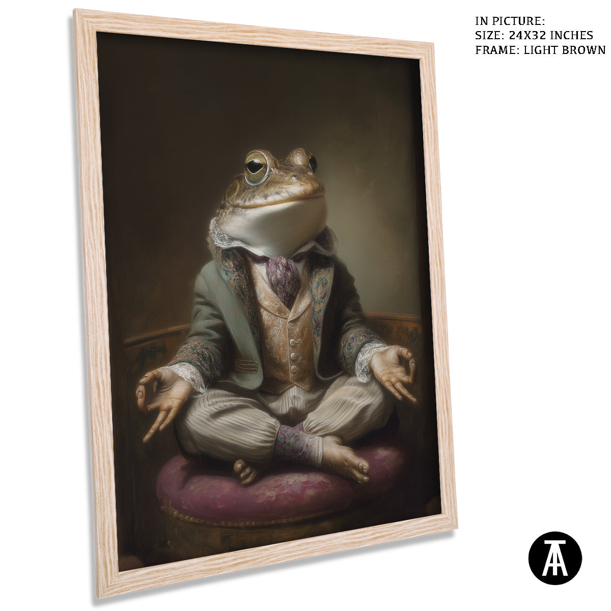 Artwork in Light Brown Frame