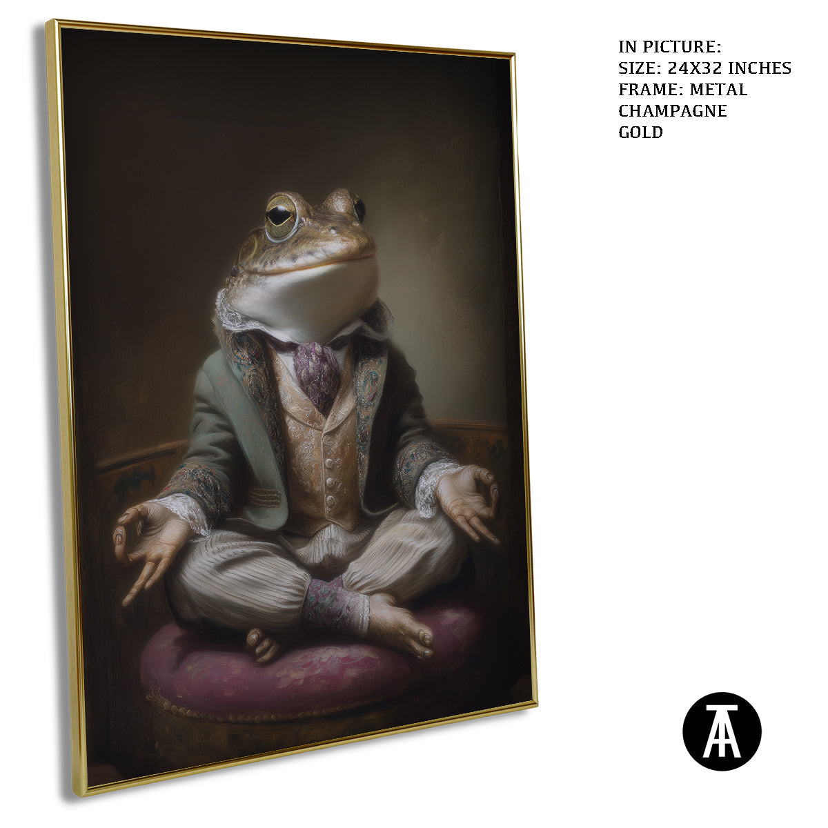 Artwork in Metal Champagne Gold Frame