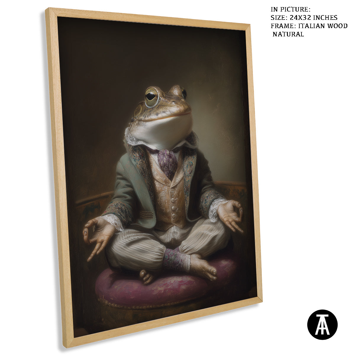 Artwork in Natural Wood Frame