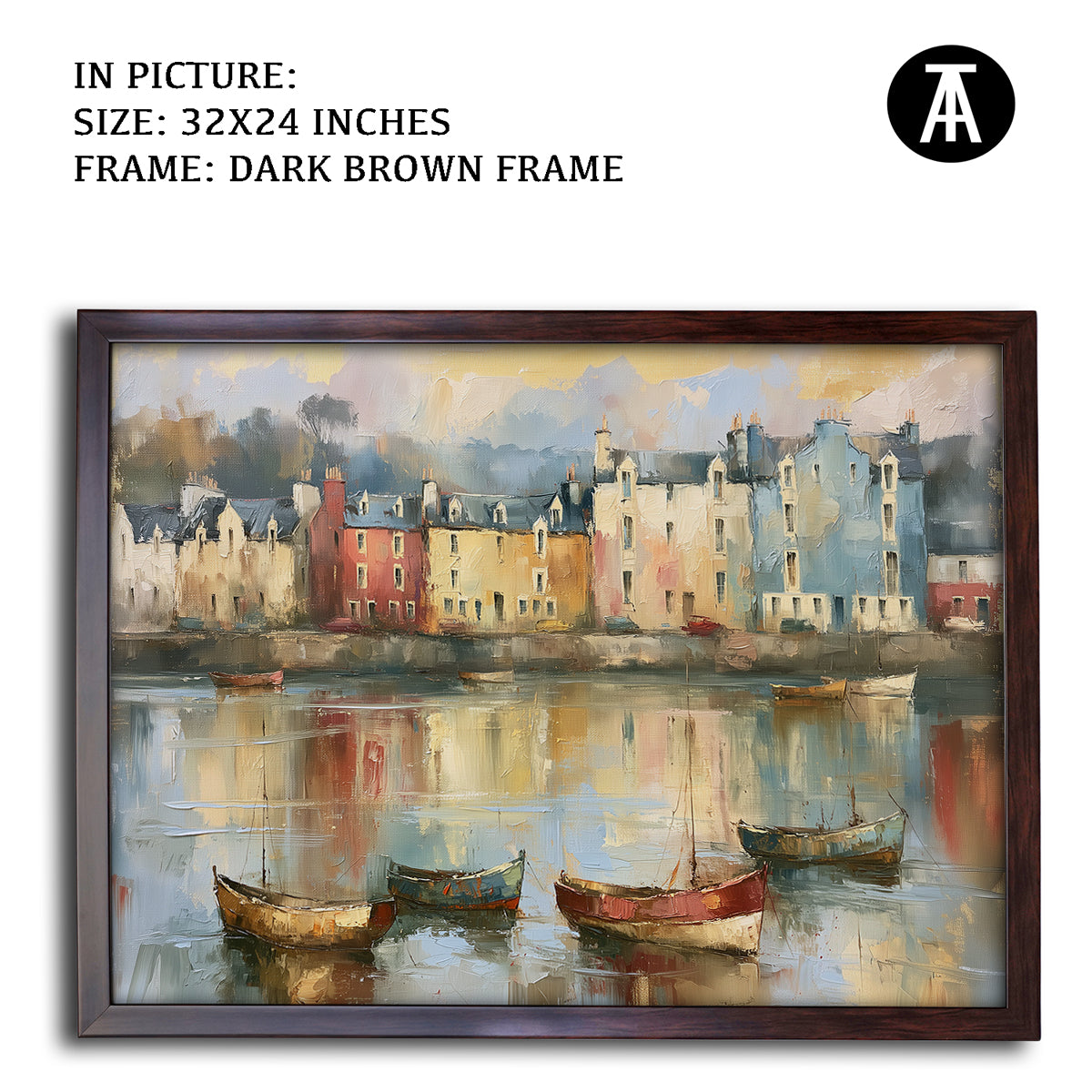 Artwork in Dark Brown Frame