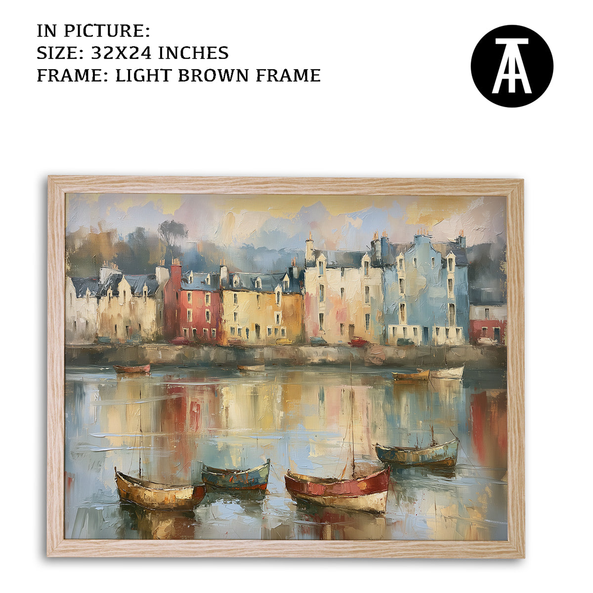 Artwork in Light Brown Frame