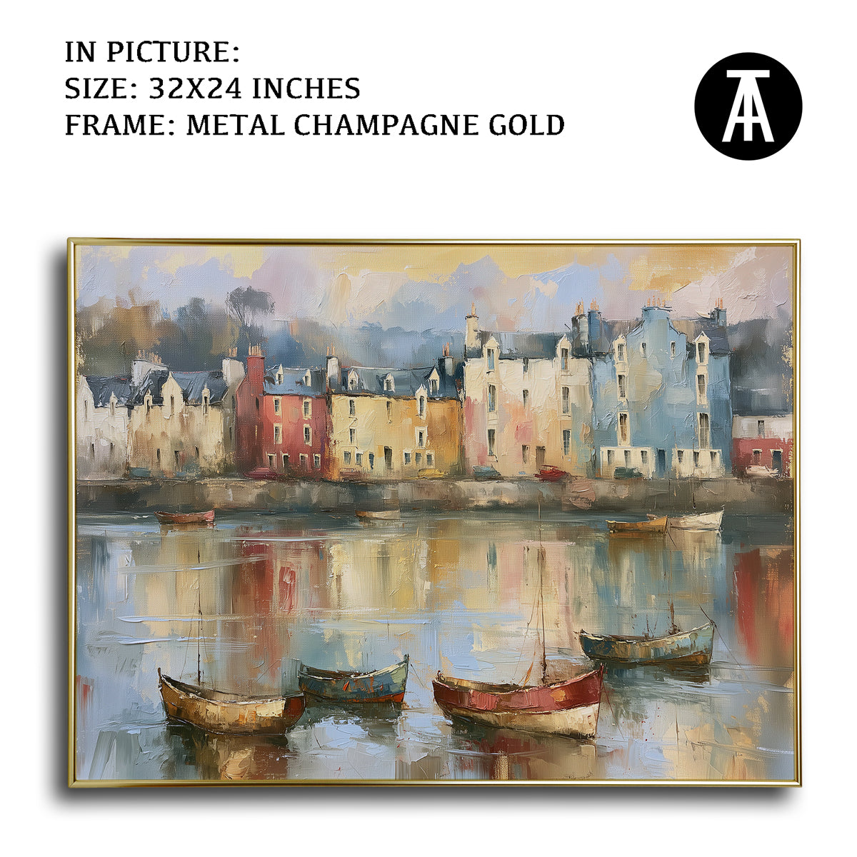 Artwork in Metal Champagne Gold Frame