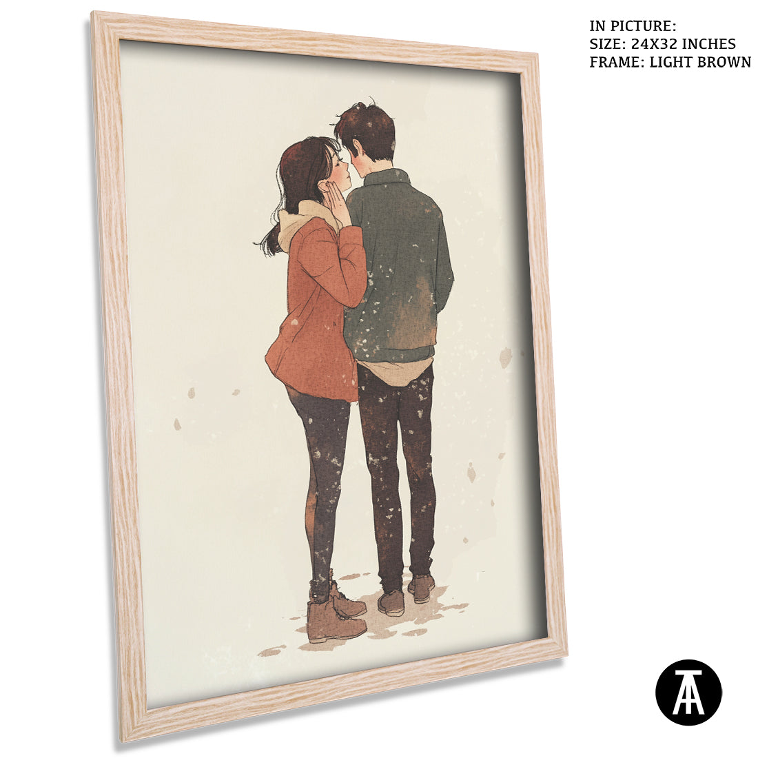 Sample Artwork in Light Brown Frame