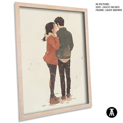Sample Artwork in Light Brown Frame