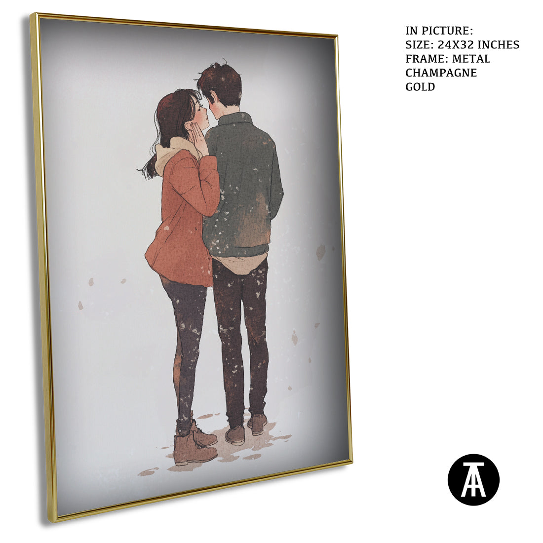 Sample Artwork in Champagne gold Metal Frame