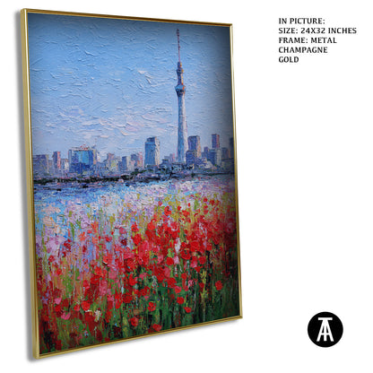 Artwork in Light Brown Frame