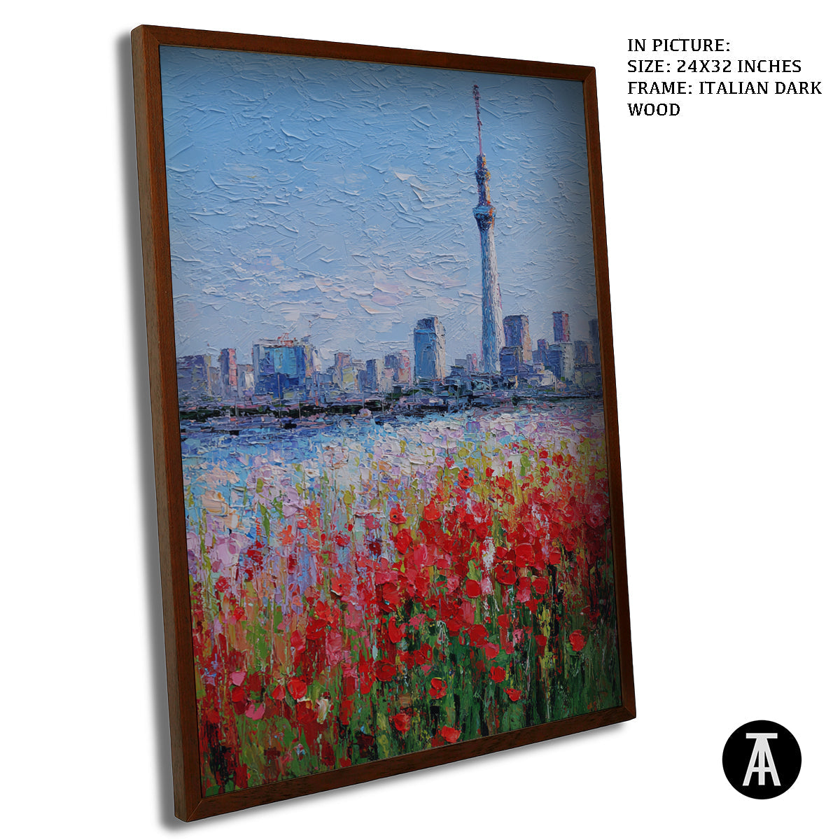 Artwork in Dark Wood Frame