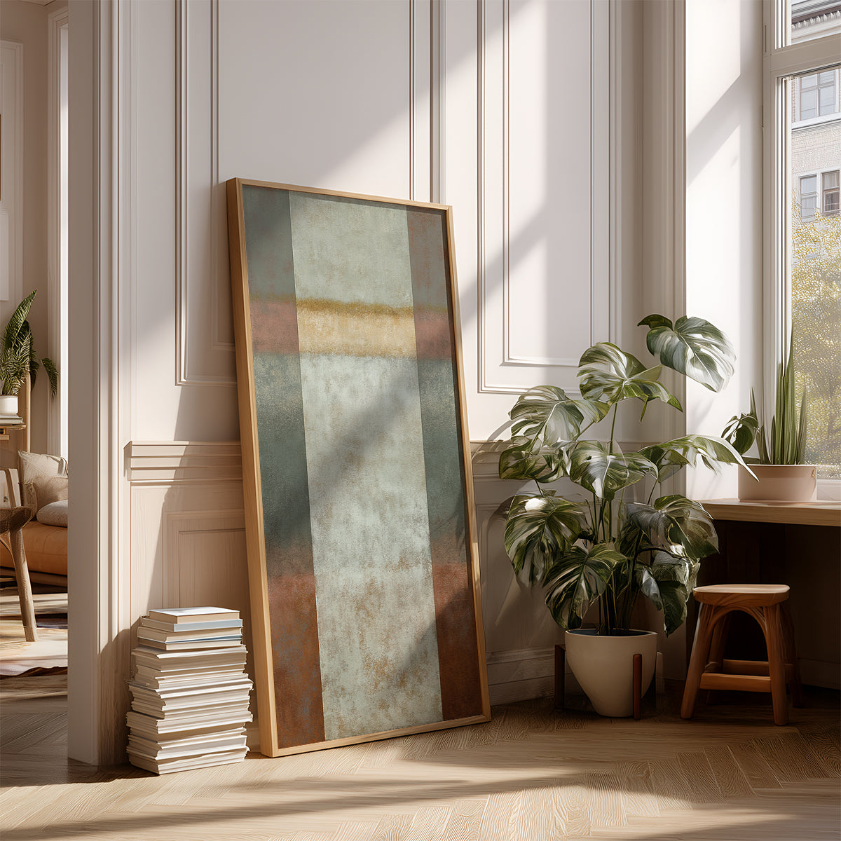 Panoramic Indian Painting in a Lifestyle Setting