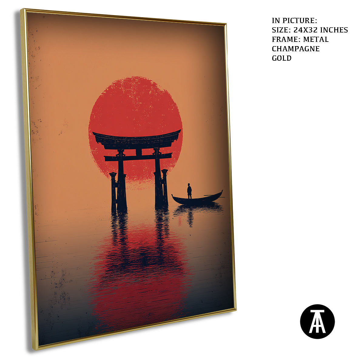 Artwork in Light Brown Frame