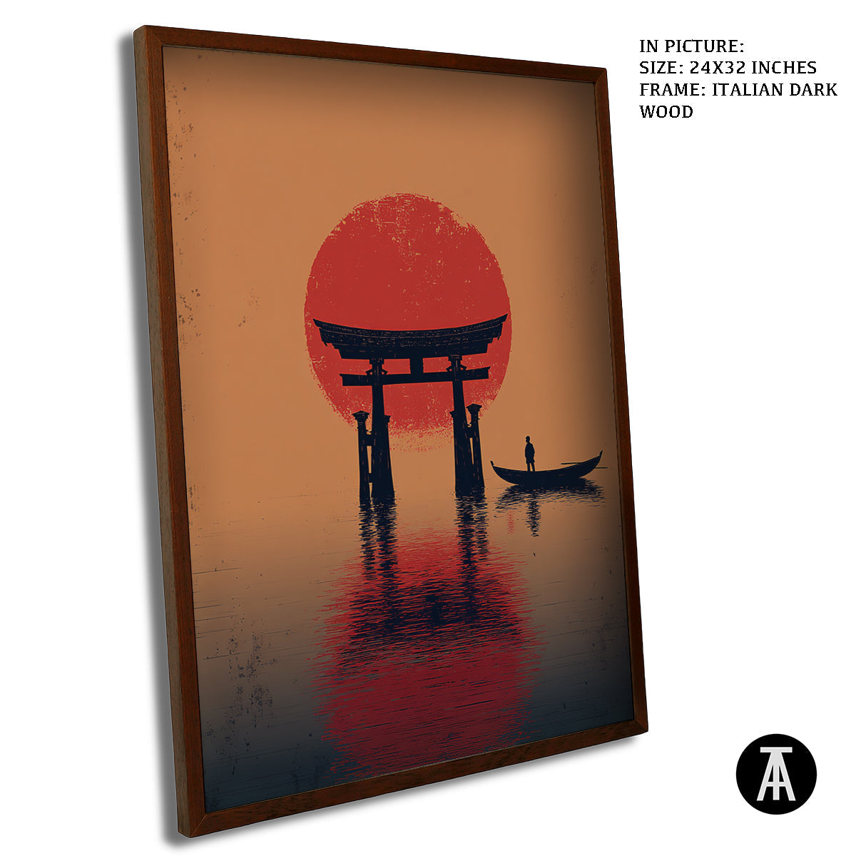 Artwork in Dark Wood Frame