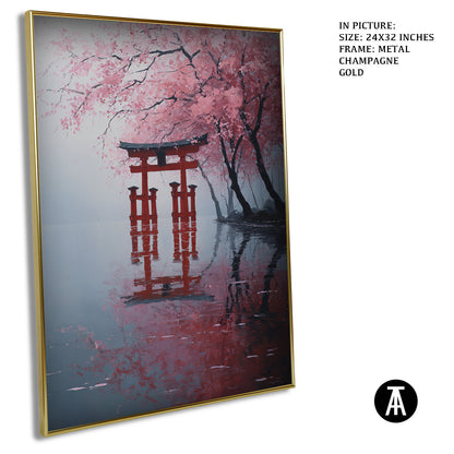 Artwork in Light Brown Frame