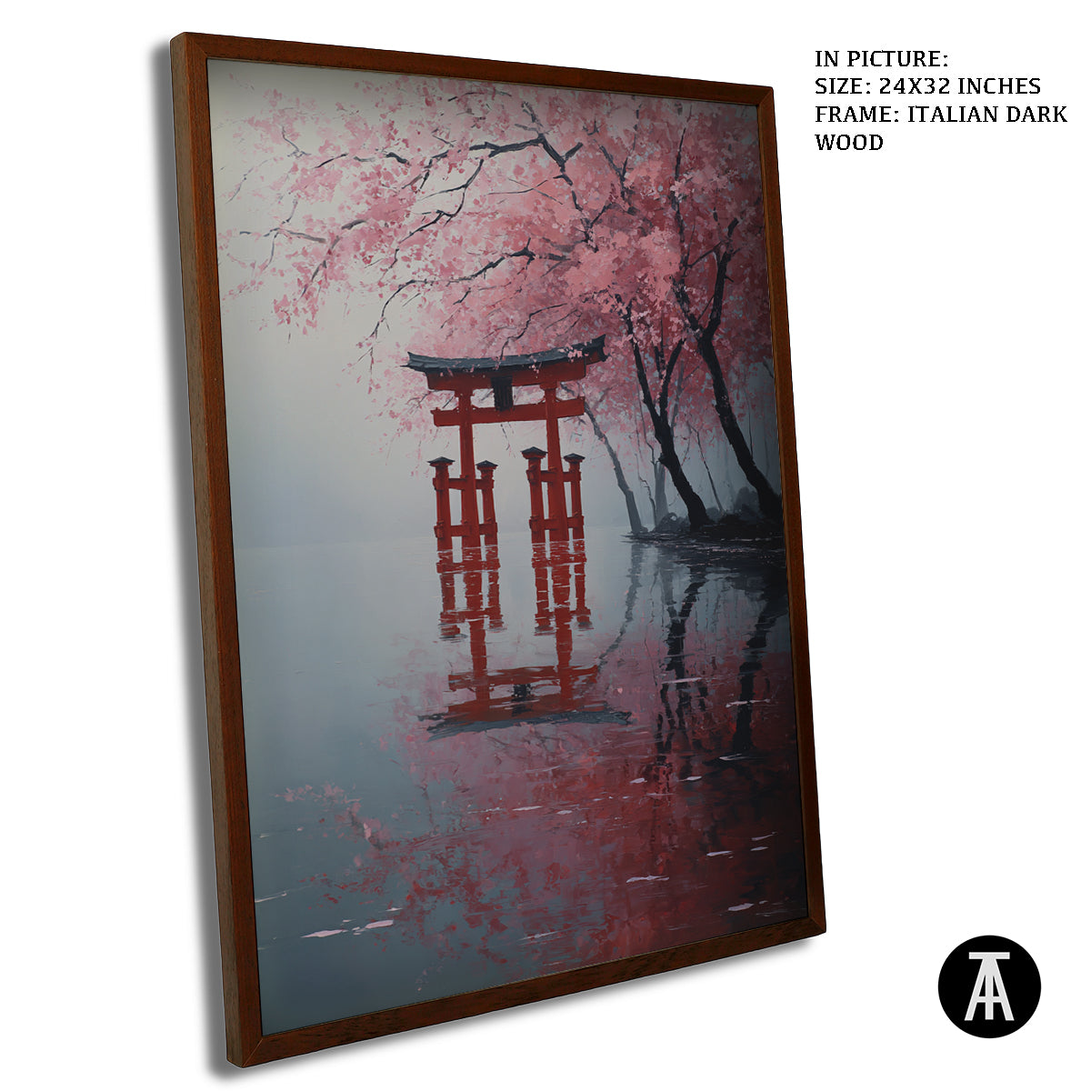 Artwork in Dark Wood Frame
