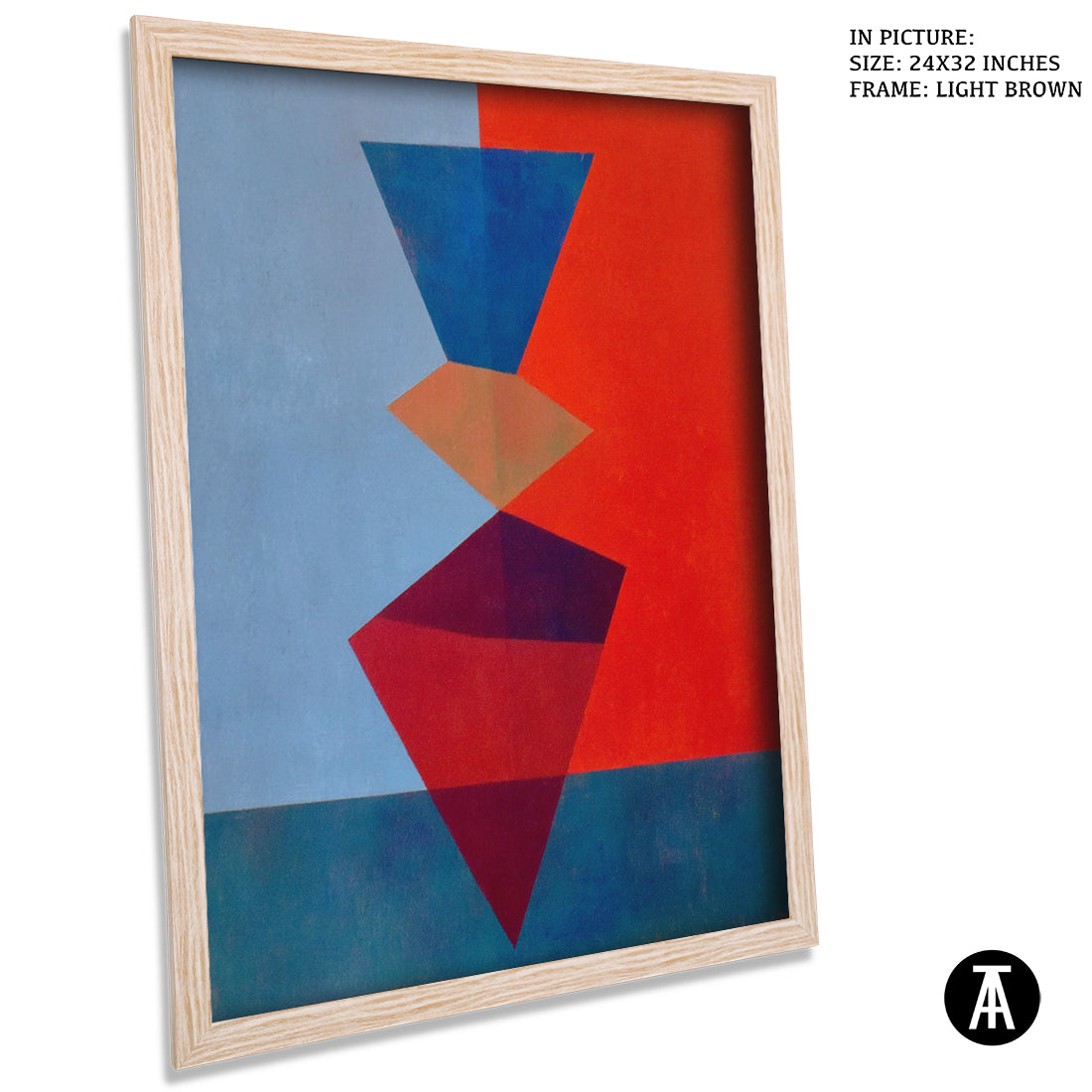 Artwork in Light Brown Frame