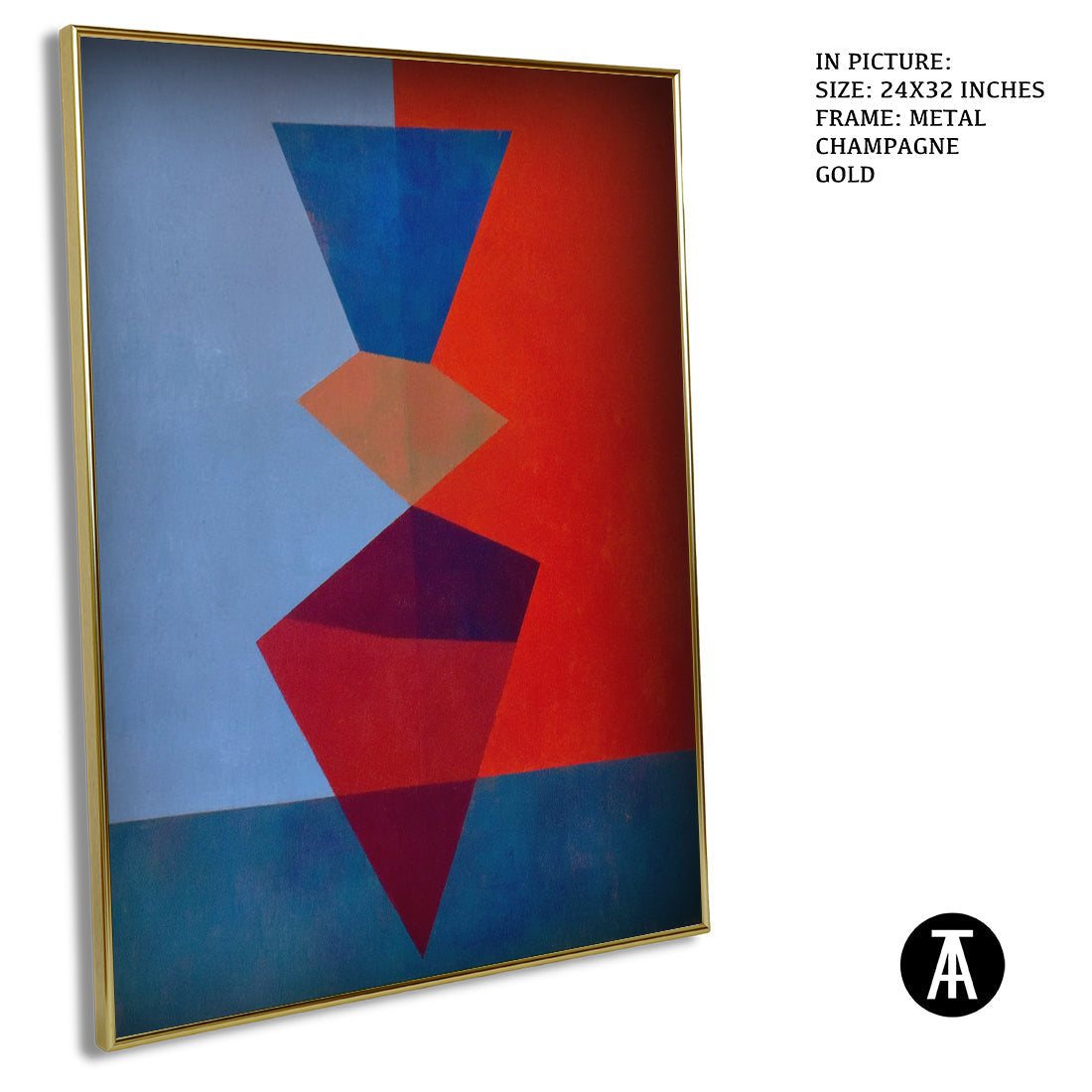 Artwork in Metal Champagne Gold Frame