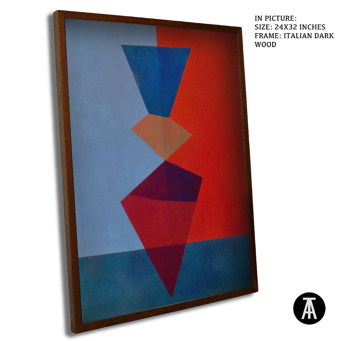 Artwork in Dark Wood Frame