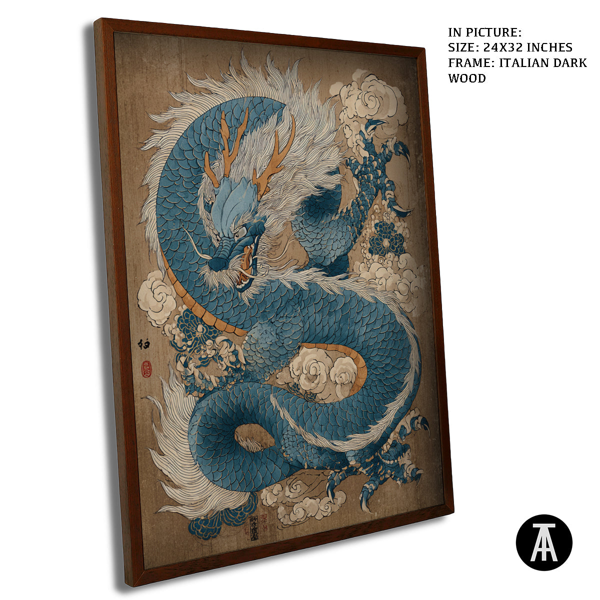 Artwork in Dark Wood Frame