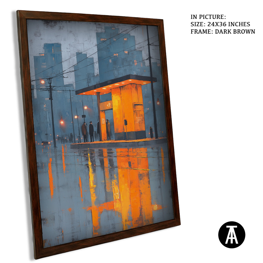 Artwork in Dark Brown Frame