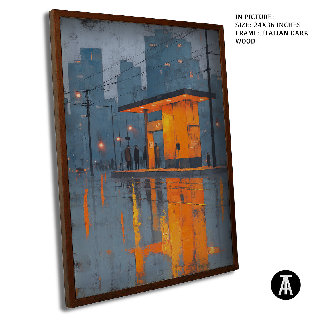 Artwork in Dark Wood Frame