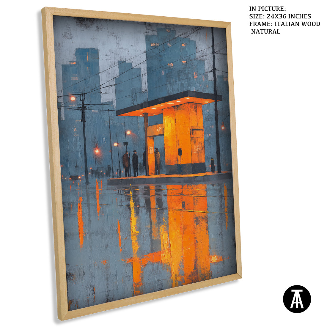 Artwork in Natural Wood Frame