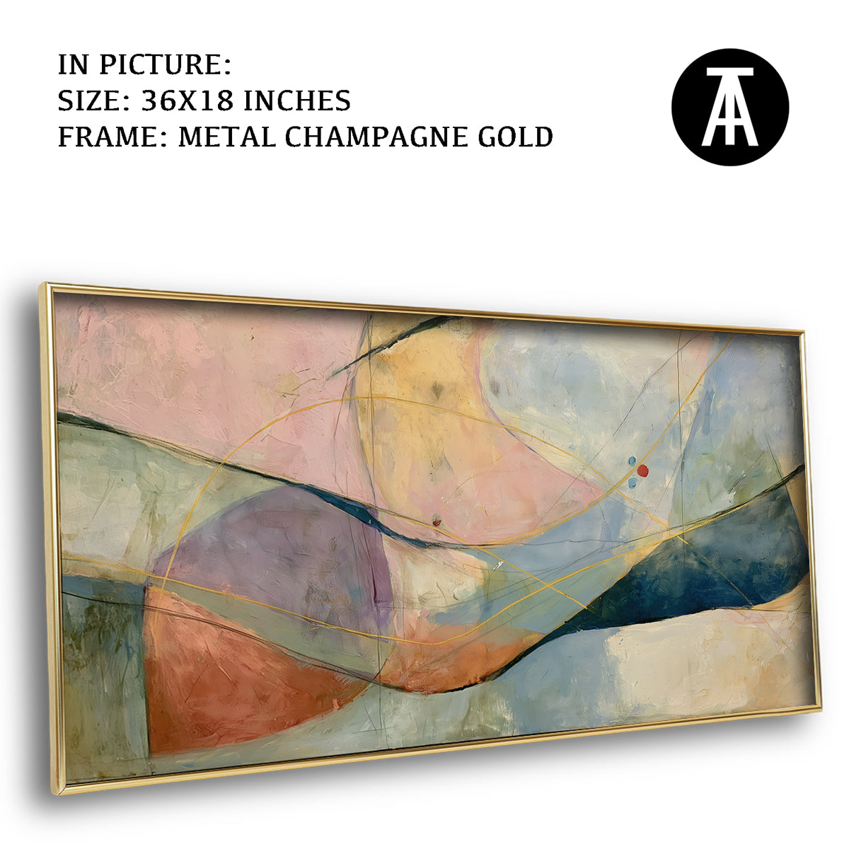 Artwork in Metal Champagne Gold Frame