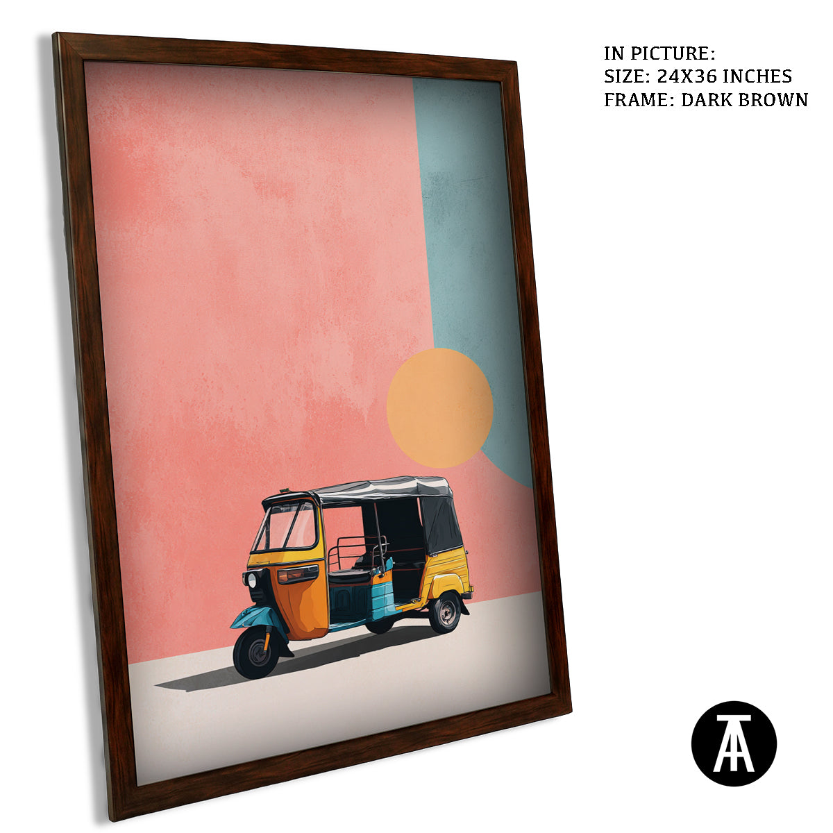 Artwork in Dark Brown Frame