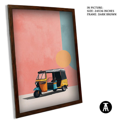 Artwork in Dark Brown Frame