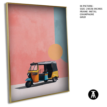 Artwork in Metal Champagne Gold Frame