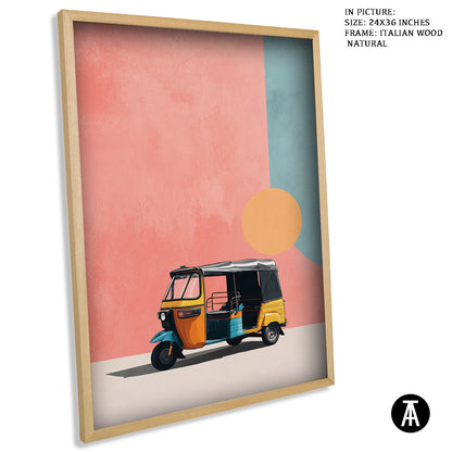 Artwork in Natural Wood Frame