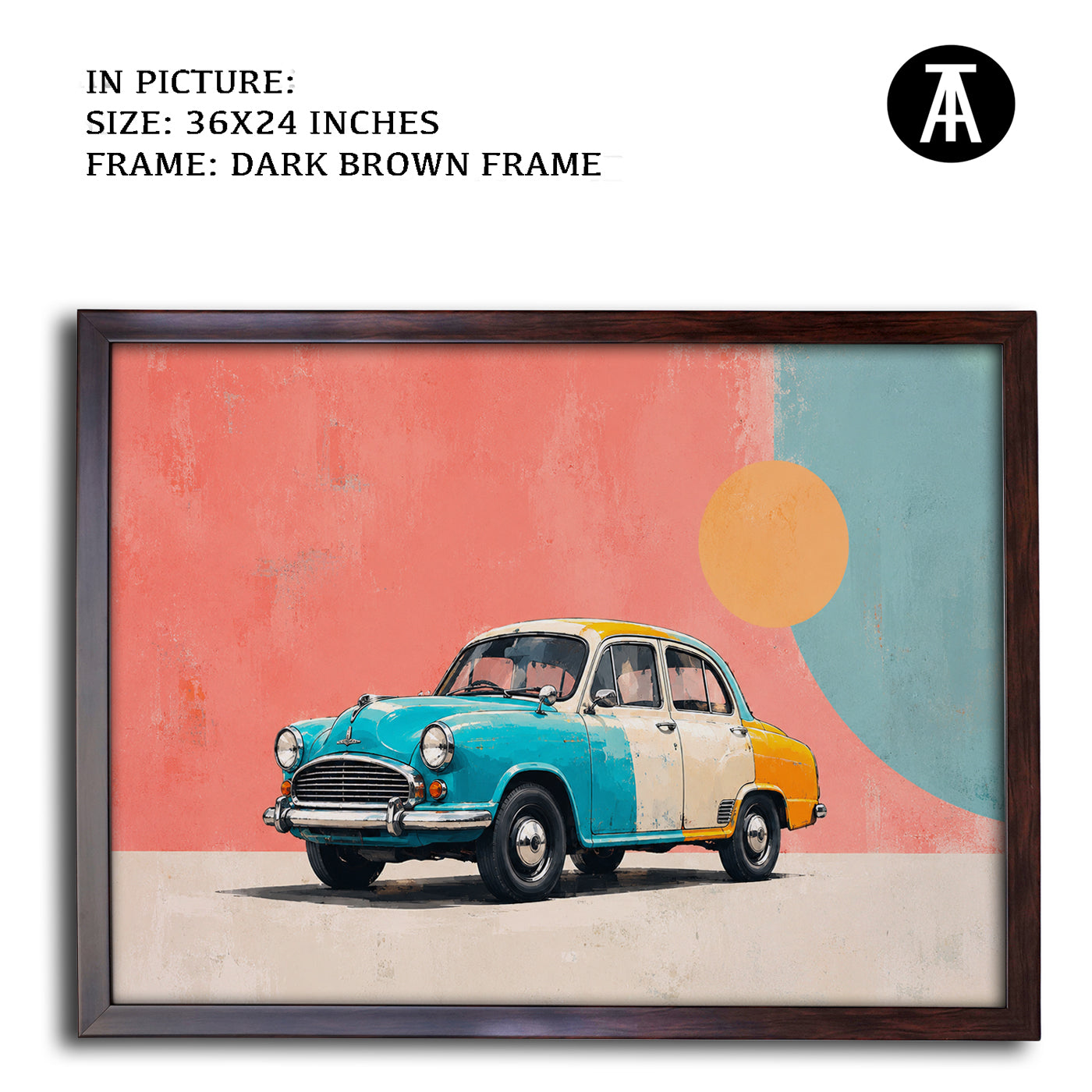 Artwork in Dark Brown Frame