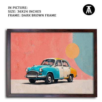 Artwork in Dark Brown Frame