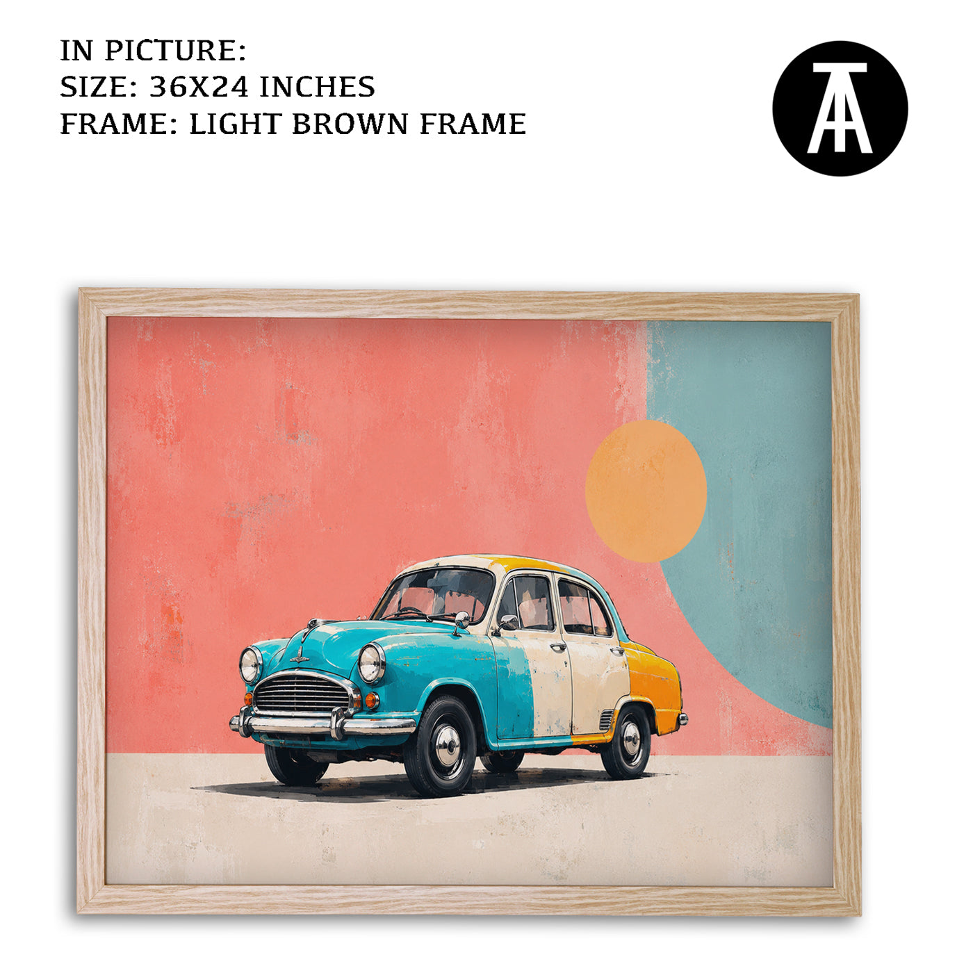 Artwork in Light Brown Frame