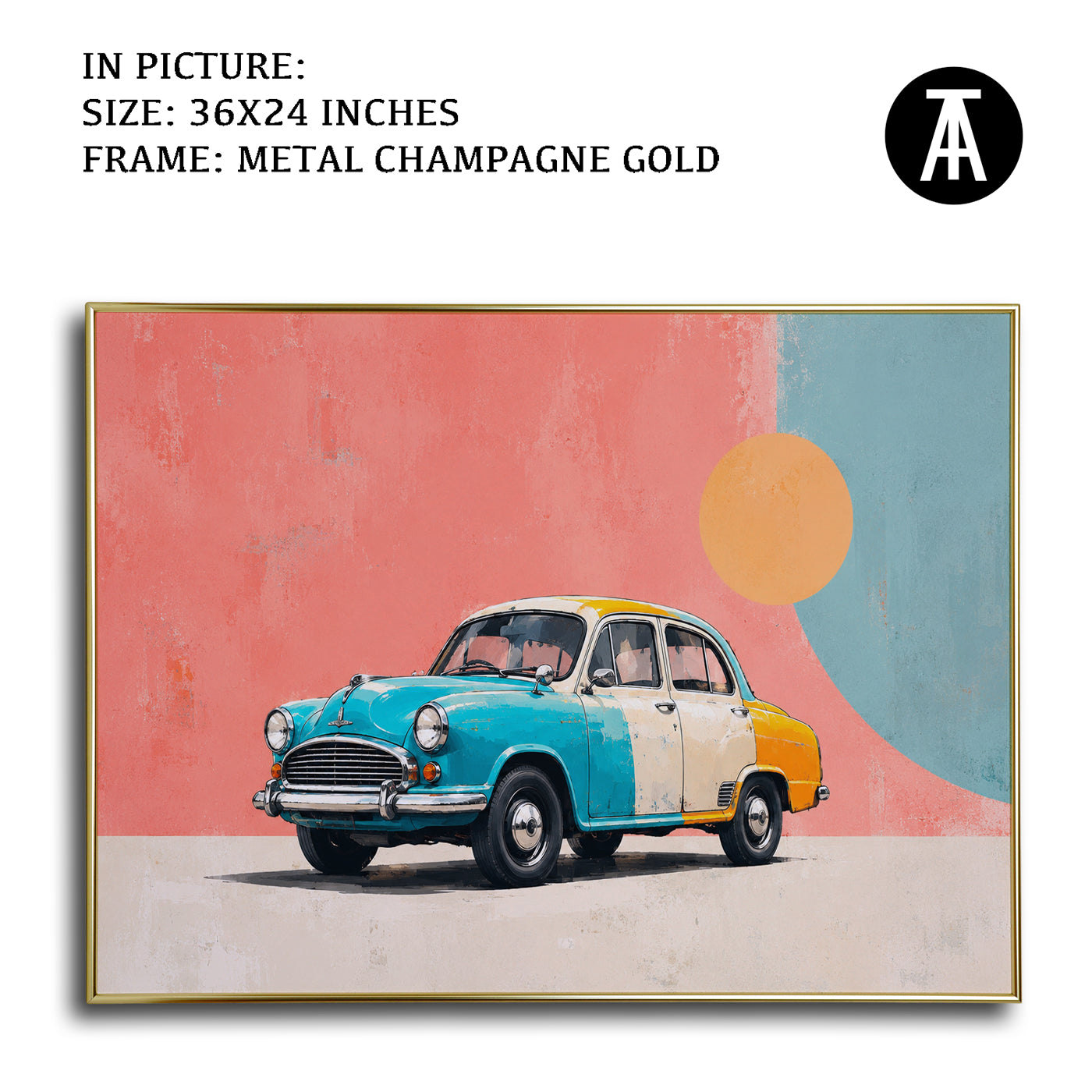 Artwork in Metal Champagne Gold Frame