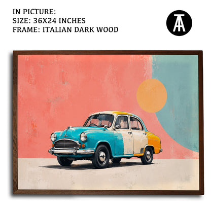 Artwork in Dark Wood Frame