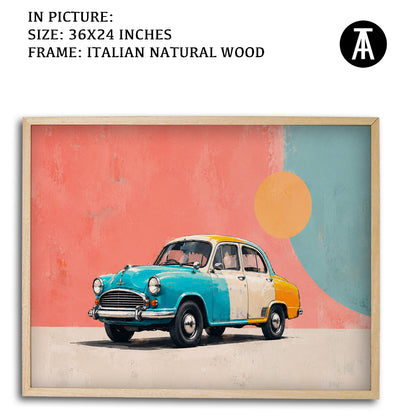 Artwork in Natural Wood Frame