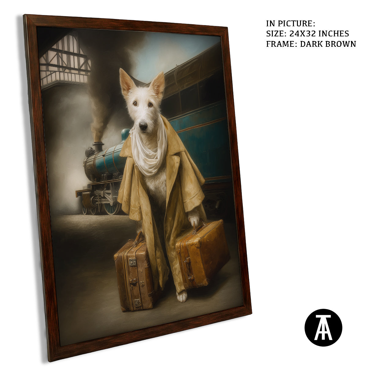 Artwork in Dark Brown Frame