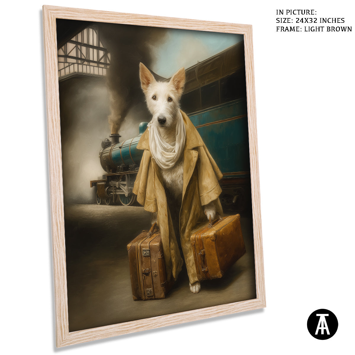 Artwork in Light Brown Frame