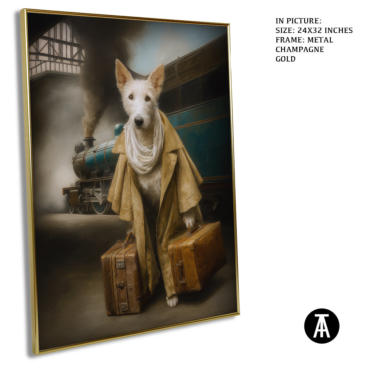 Artwork in Metal Champagne Gold Frame