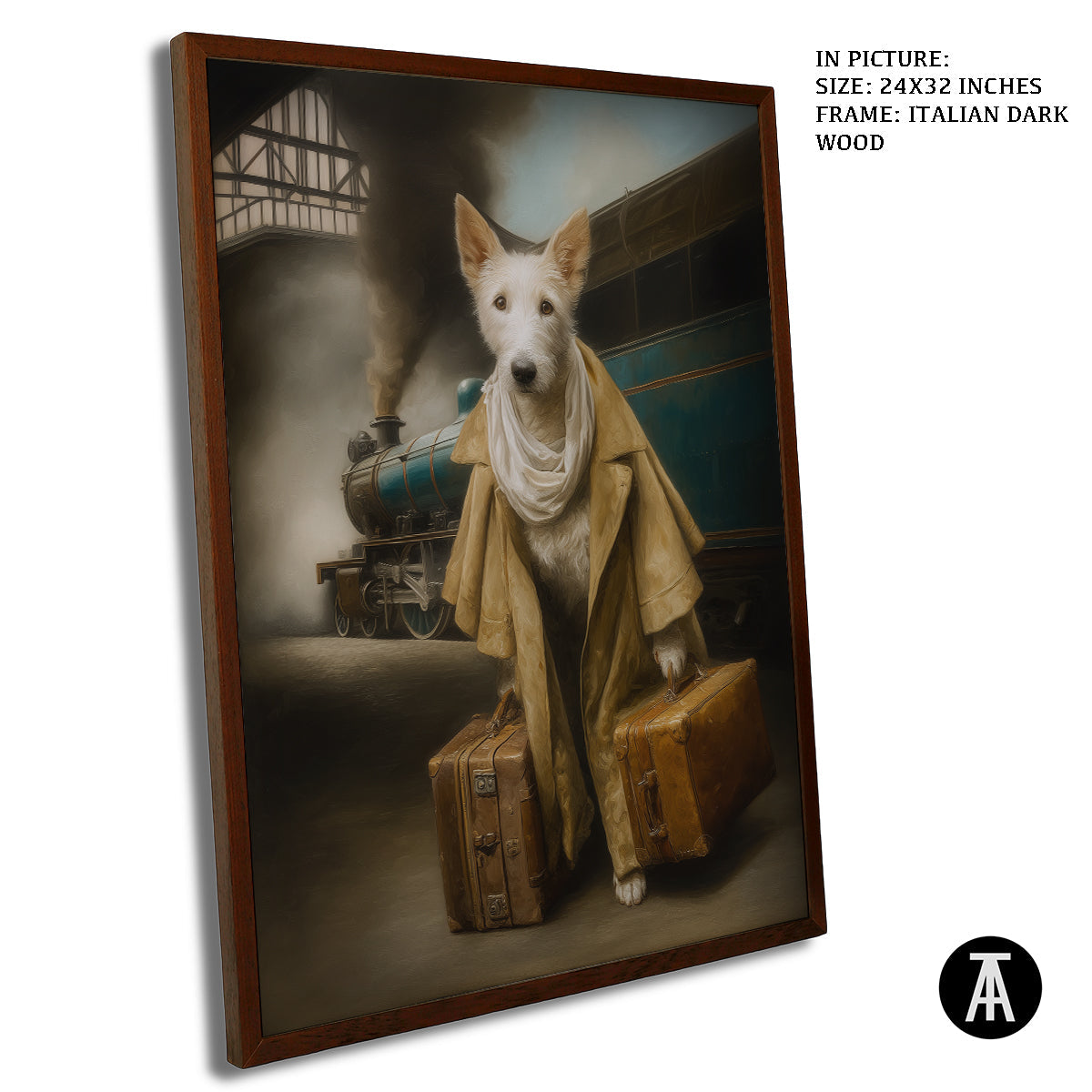 Artwork in Dark Wood Frame