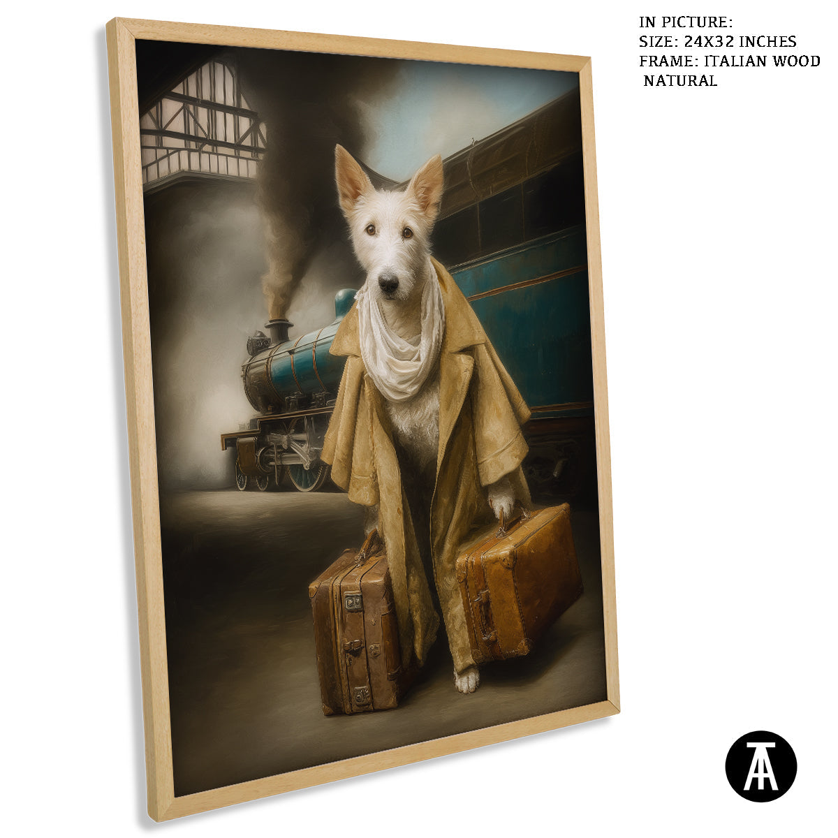 Artwork in Natural Wood Frame