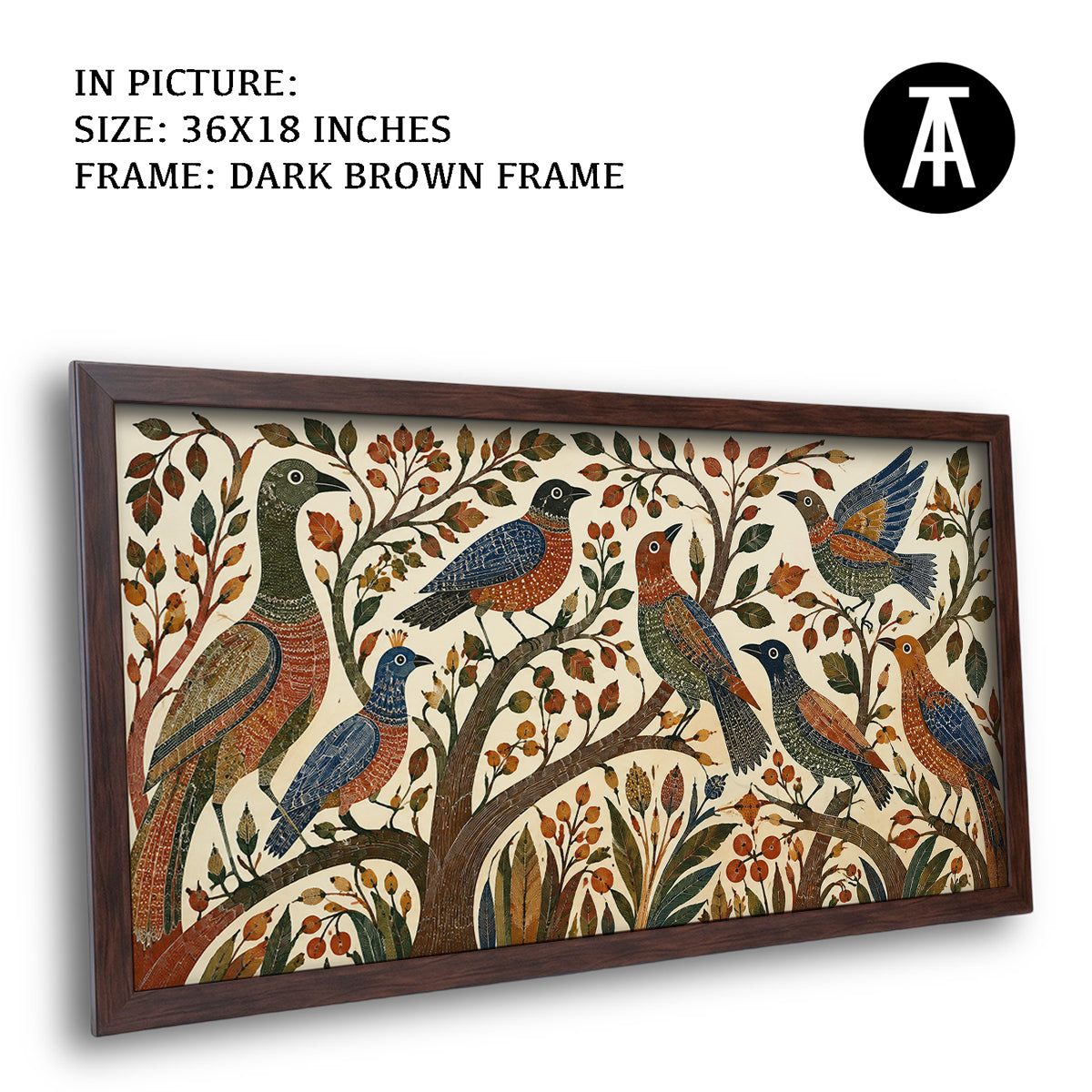 Artwork in Dark Brown Frame