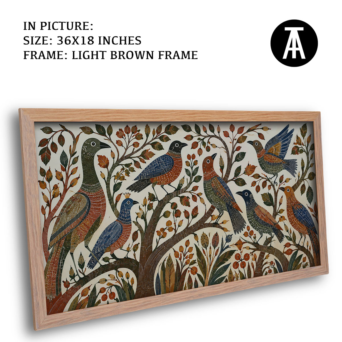 Artwork in Light Brown Frame