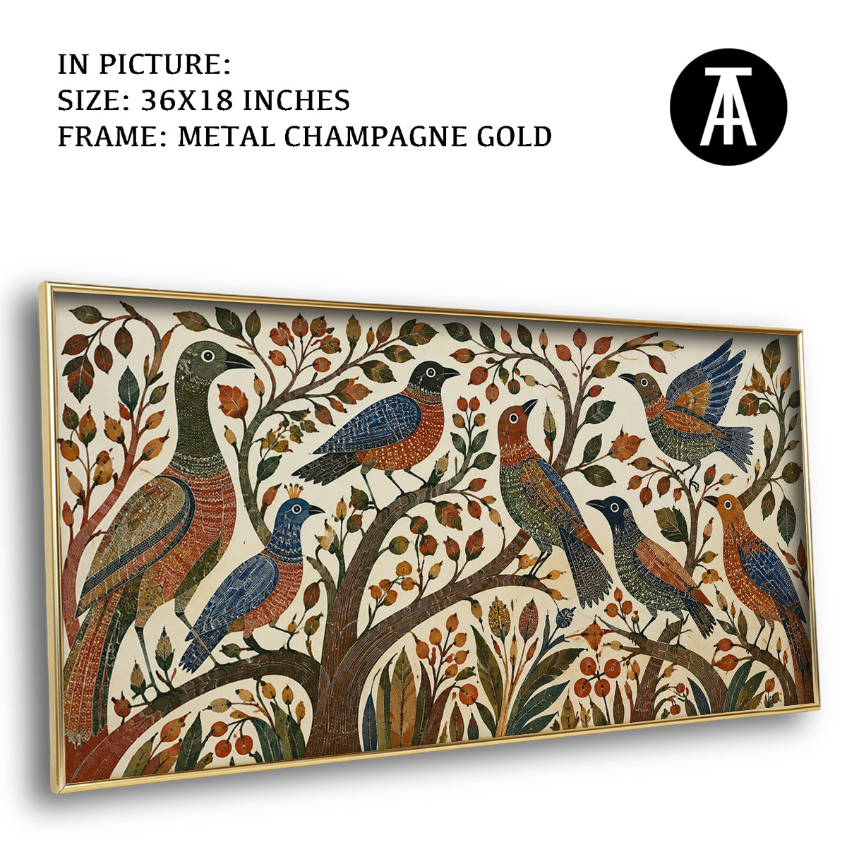 Artwork in Metal Champagne Gold Frame
