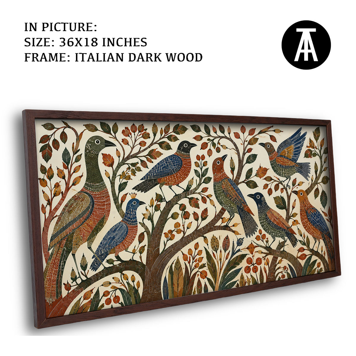Artwork in Dark Wood Frame