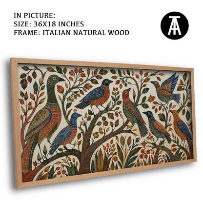 Artwork in Natural Wood Frame